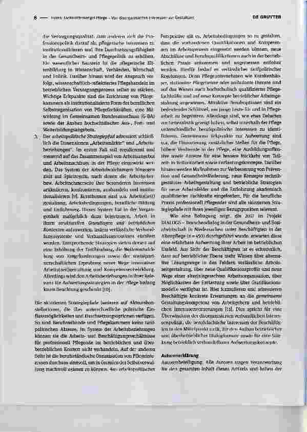 Vorschauseite 2: Fachkräftemangel Pflege Von disorganisierten Interessen zur Gestaltung