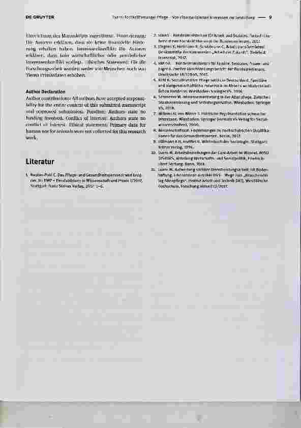 Vorschauseite 3: Fachkräftemangel Pflege Von disorganisierten Interessen zur Gestaltung
