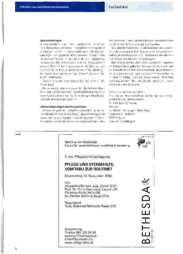 Vorschauseite 2: Palliative Care und Komplementärmedizin