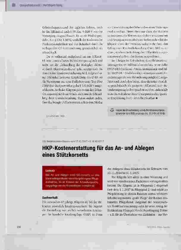 Vorschauseite 4: Anspruch einer MS-Patientin auf Versorgung mit einem Fußhebesystem