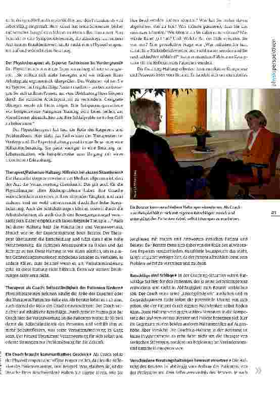 Vorschauseite 2: Physiotherapeuten als Berater Therapeut, Experte oder Coach