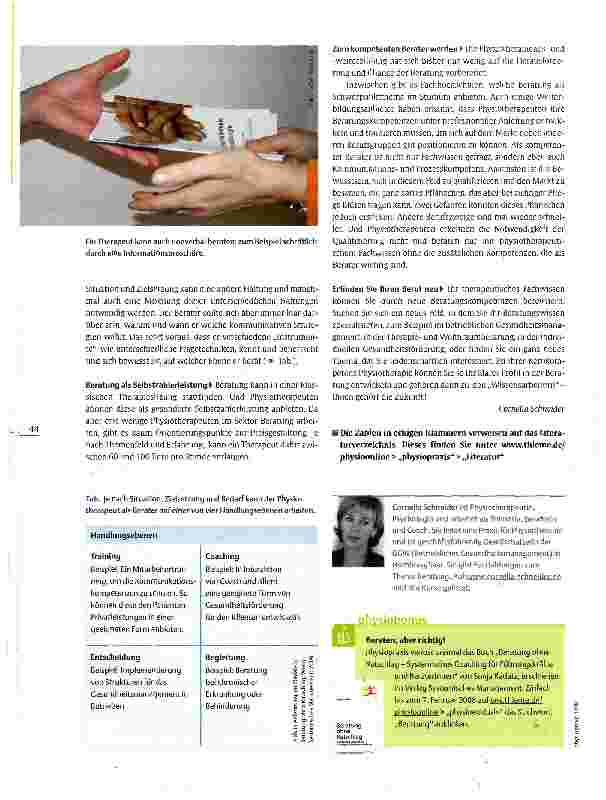 Vorschauseite 3: Physiotherapeuten als Berater Therapeut, Experte oder Coach