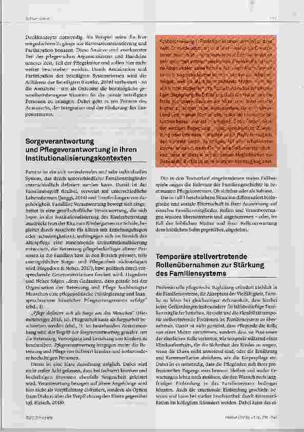 Vorschauseite 3: Angehörigenund Familienwirkung als Pflegebezugspunkt in Qualifikation und Berufspraxis