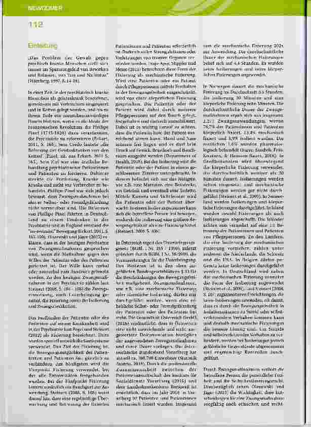 Vorschauseite 2: Das Erleben von Fixierung und Isolierung in der Akutpsychiatrie aus Sicht der Patientinnen und Patienten - Ein qualitativer und systematischer Literaturreview