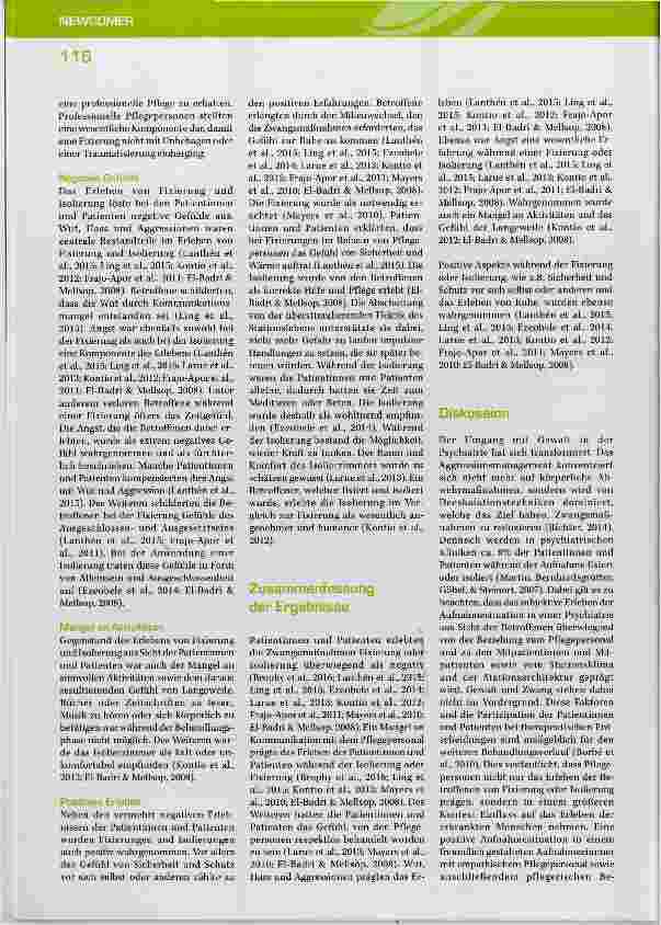 Vorschauseite 6: Das Erleben von Fixierung und Isolierung in der Akutpsychiatrie aus Sicht der Patientinnen und Patienten - Ein qualitativer und systematischer Literaturreview