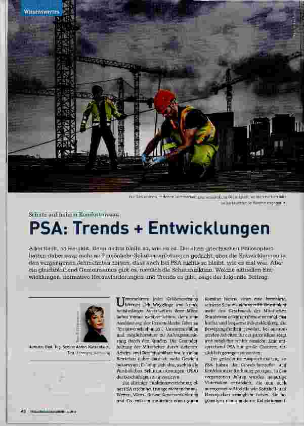 Vorschauseite 1: PSA: Trends + Entwicklungen