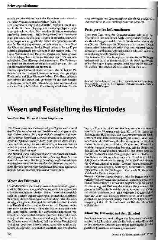 Vorschauseite 5: Organisatorische Aspekte der Organspende