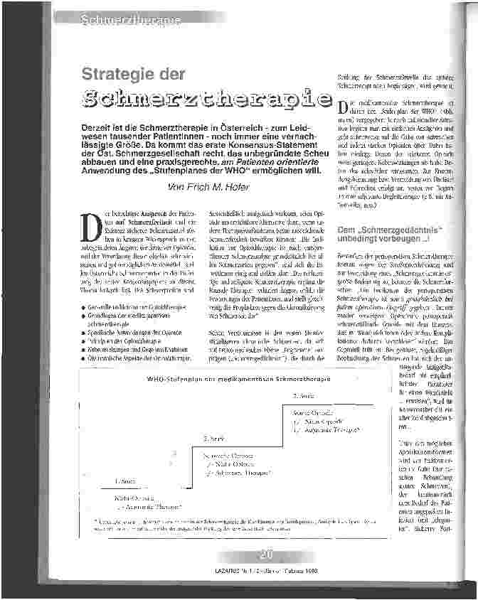 Vorschauseite 1: Strategie der Schmerztherapie