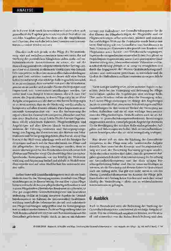 Vorschauseite 6: Förderung der Gesundheitskompetenz eine Aufgabe der Pflege