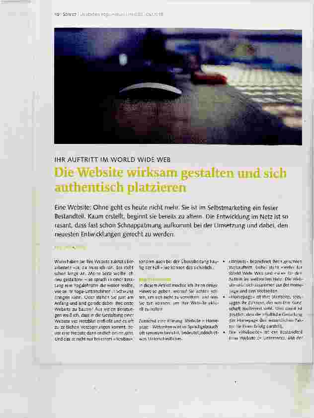 Vorschauseite 1: Die Website wirksam gestalten und sich authentisch platzieren