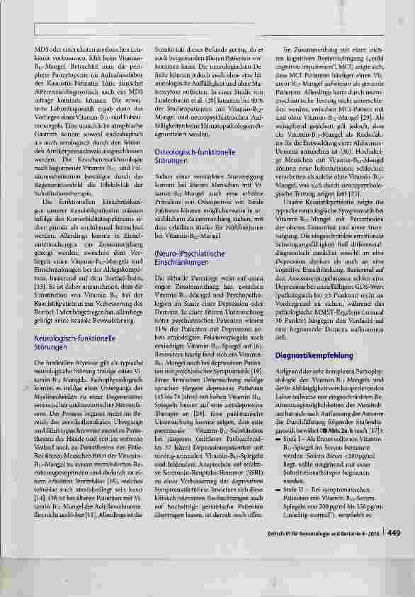 Vorschauseite 4: Klinisch-hämatologisches Bild des Vitamin-Bi2-Mangels im Alter