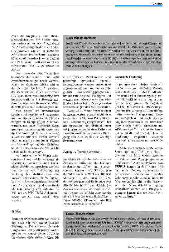 Vorschauseite 3: HIV/Aids - Die Perspektive Afrikas