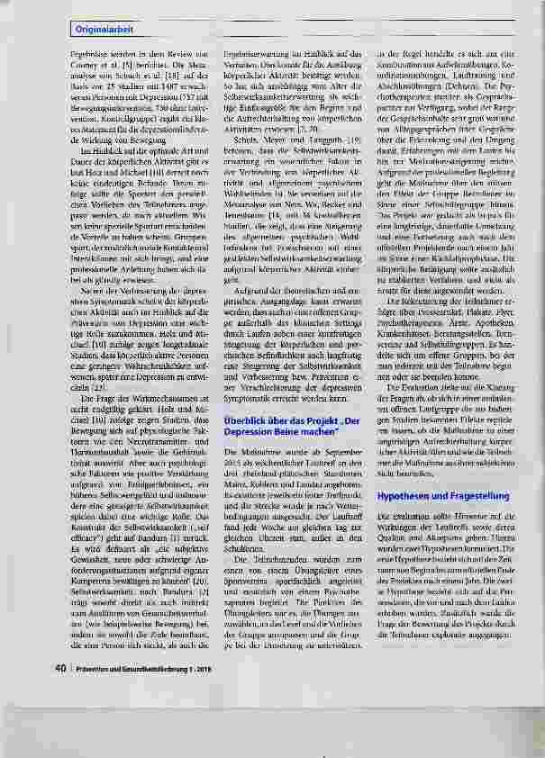Vorschauseite 2: „Der Depression Beine machen