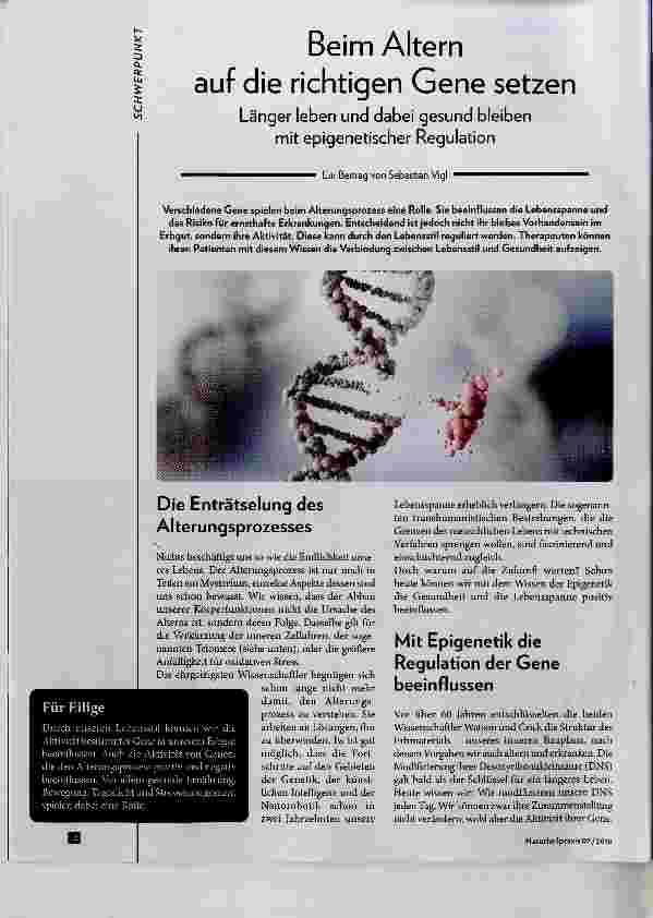 Vorschauseite 1: Beim Altern auf die richtigen Gene setzen