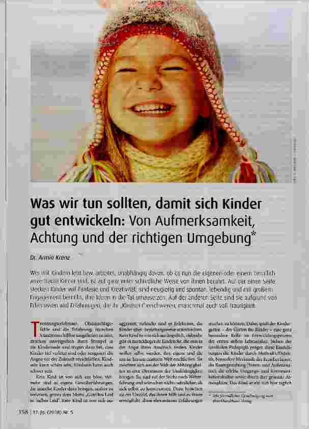 Vorschauseite 1: Was wir tun sollten, damit sich Kinder gut entwickeln: Von Aufmerksamkeit, Achtung und der richtigen Umgebung