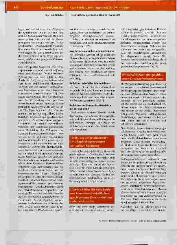 Vorschauseite 3: Vergleich von offenen vs. geschlossenen invasiven Druckaufnehmersystemen im Rahmen des Patient Blood Management