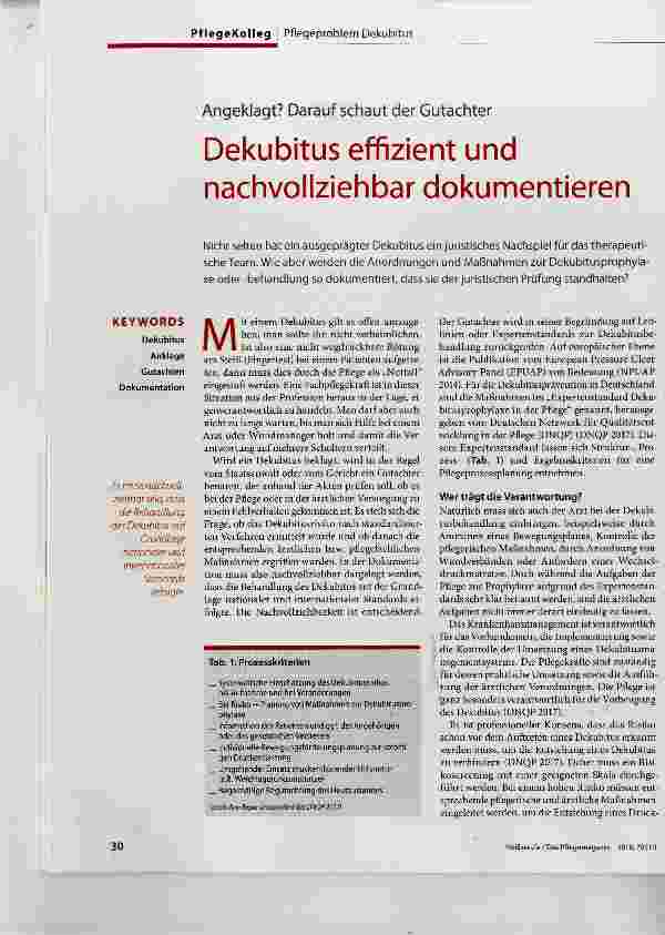 Vorschauseite 1: Dekubitus effizient und nachvollziehbar dokumentieren