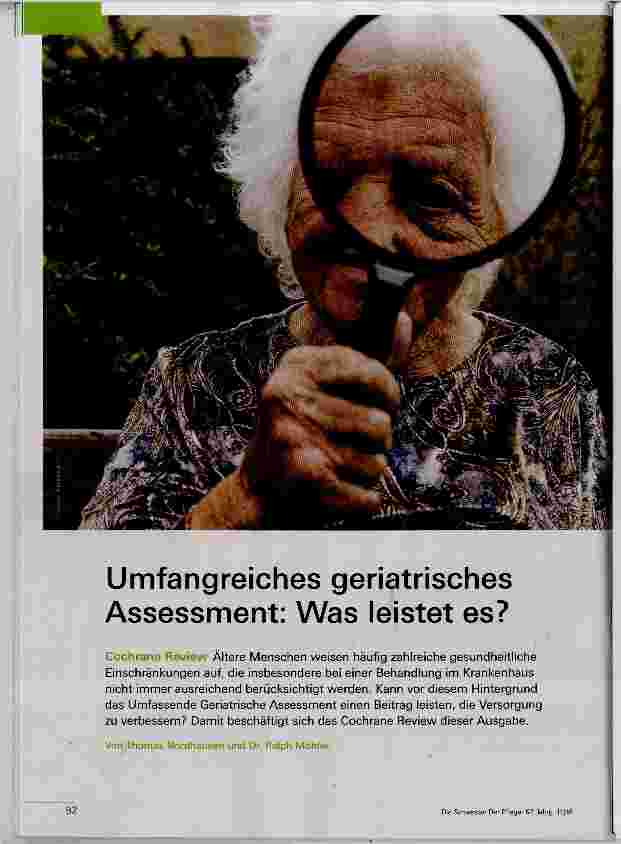 Vorschauseite 1: Umfangreiches geriatrisches Assessment: Was leistet es?