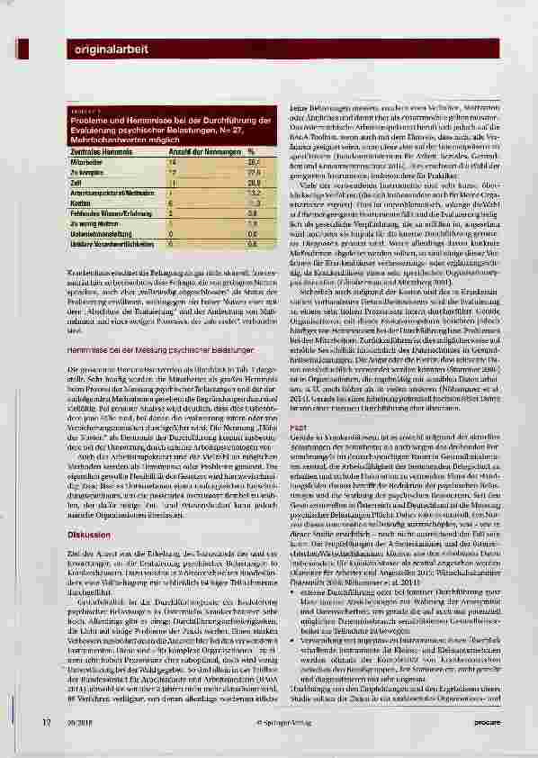 Vorschauseite 4: Messung psychischer Belastungen in Krankenhäusern