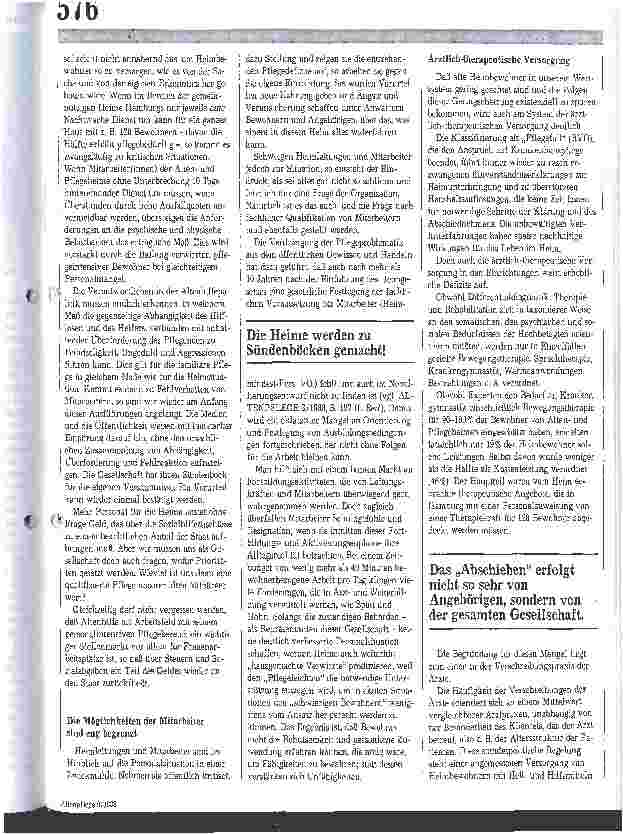 Vorschauseite 3: Problematik Heimunterbringung: Wenn`s nicht mehr geht muß sie ins Heim