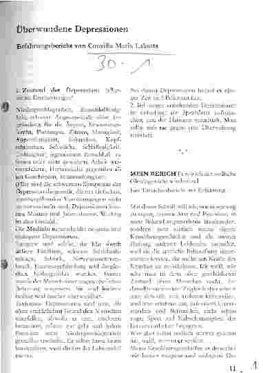 Vorschauseite 1: Überwundene Depressionen