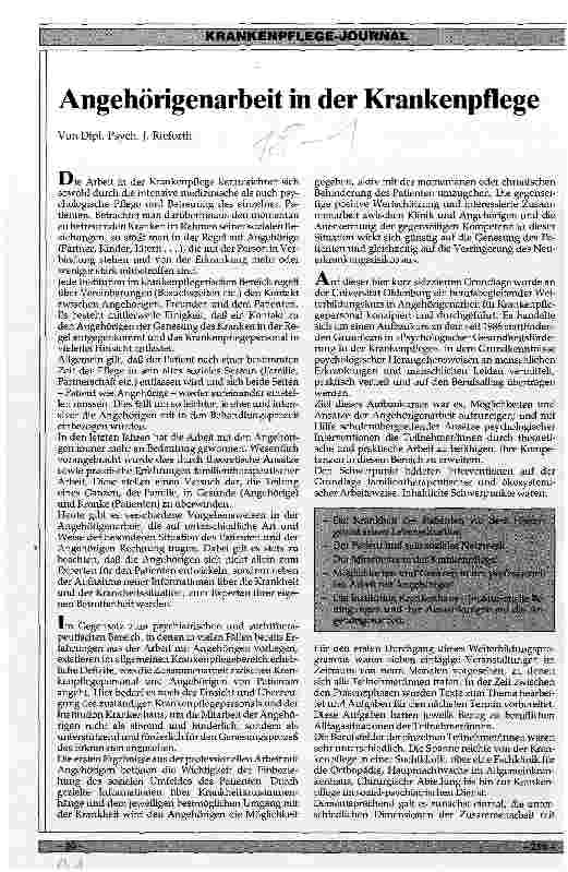Vorschauseite 1: Angehörigenarbeit in der Krankenpflege