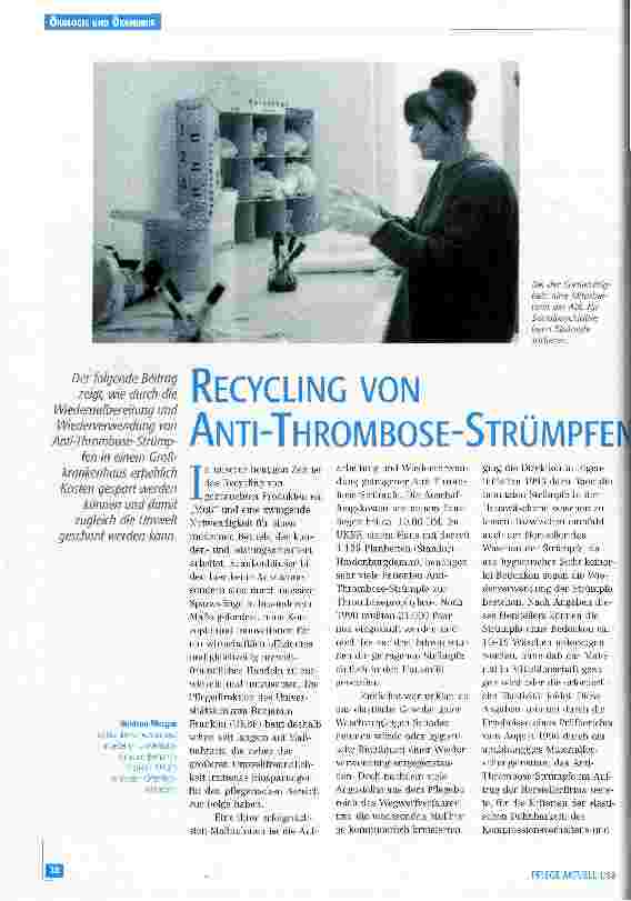 Vorschauseite 1: Recycling von Anti-Thrombose-Strümpfen