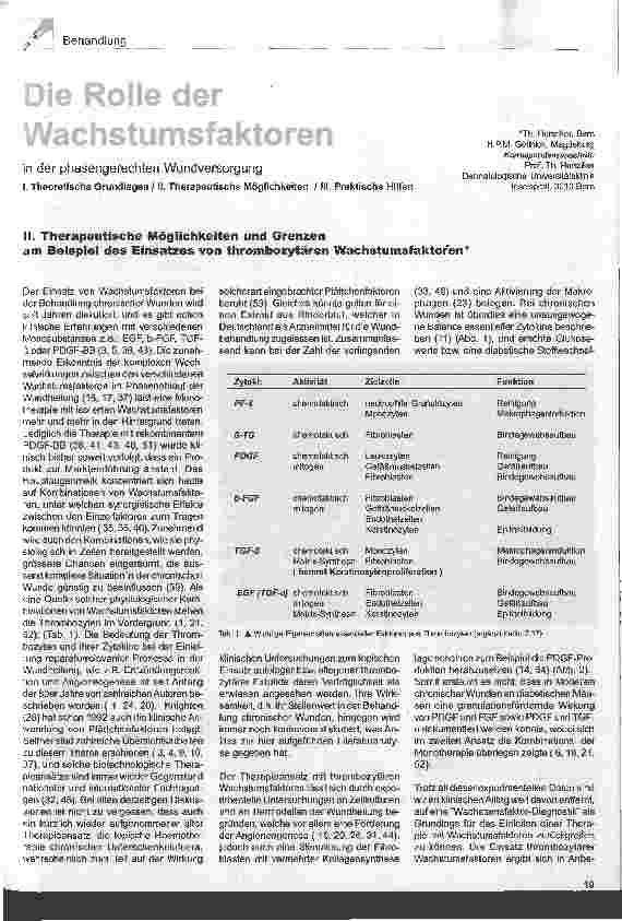 Vorschauseite 1: Die Rolle der Wachstumsfaktoren in der phasengerechten Wundversorgung