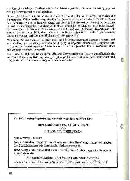 Vorschauseite 4: Zusammenfassende Ergebnisse der Konferenz der europäischen Pflegegruppe vom 7. bis 9. Oktober 1978 in Wien