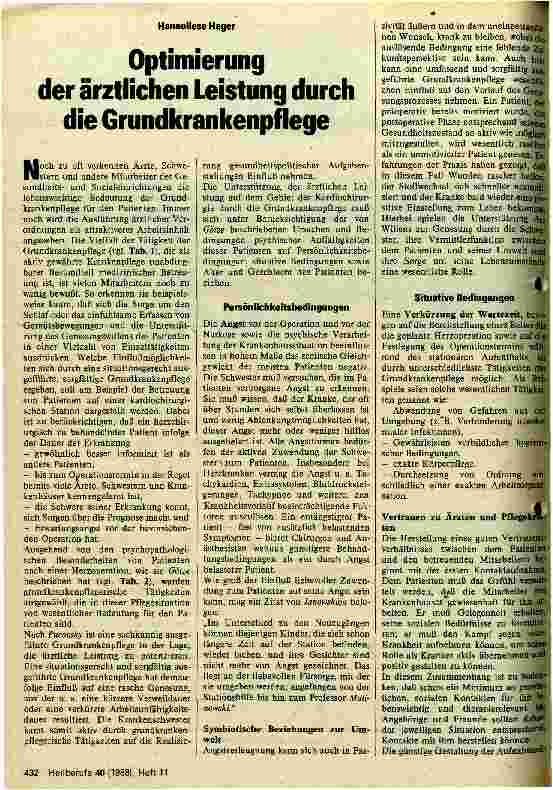 Vorschauseite 1: Optimierung der ärztlichen Leistungen durch die Grundkrankenpflege