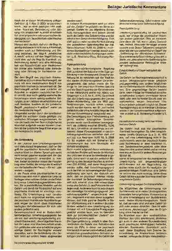 Vorschauseite 6: Die zwangsweise Unterbringung psychische Kranker Ein Überblick anhand des Baden-Württembergischen Rechts