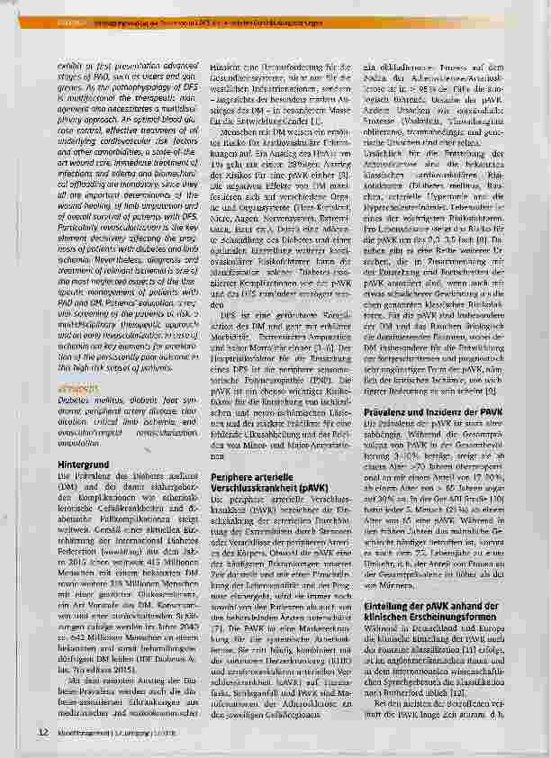 Vorschauseite 2: Versorgungsrealität der Patienten mit diabetischem Fußsyndrom und arteriellen Durchblutungsstörungen