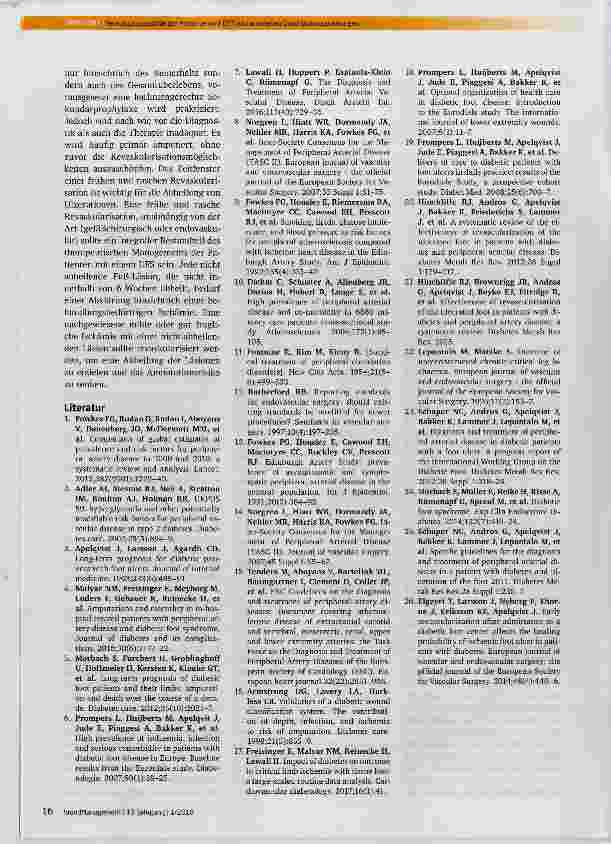 Vorschauseite 6: Versorgungsrealität der Patienten mit diabetischem Fußsyndrom und arteriellen Durchblutungsstörungen
