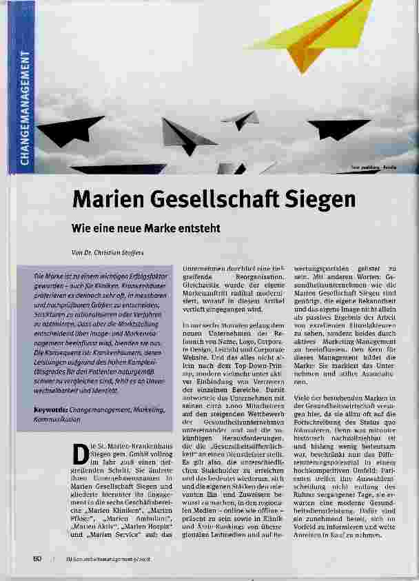 Vorschauseite 1: Marien Gesellschaft Siegen