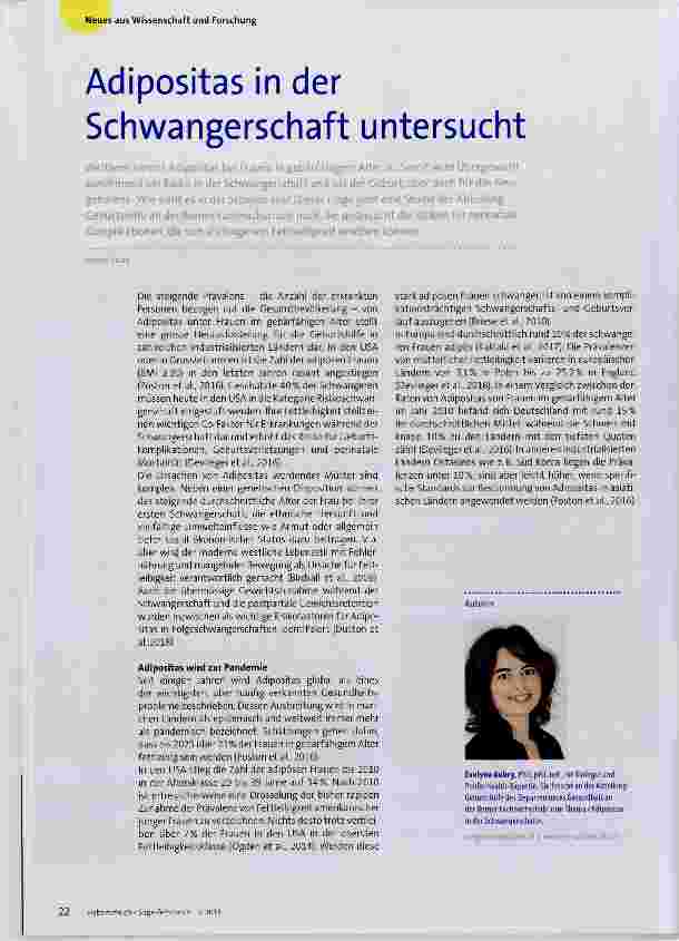 Vorschauseite 1: Adipositas in der Schwangerschaft untersucht