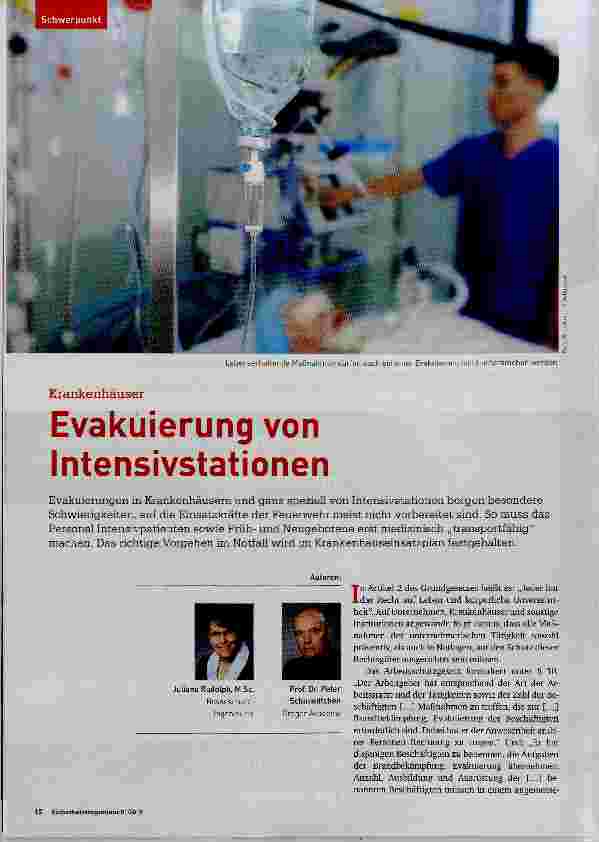 Vorschauseite 1: Evakuierung von Intensivstationen