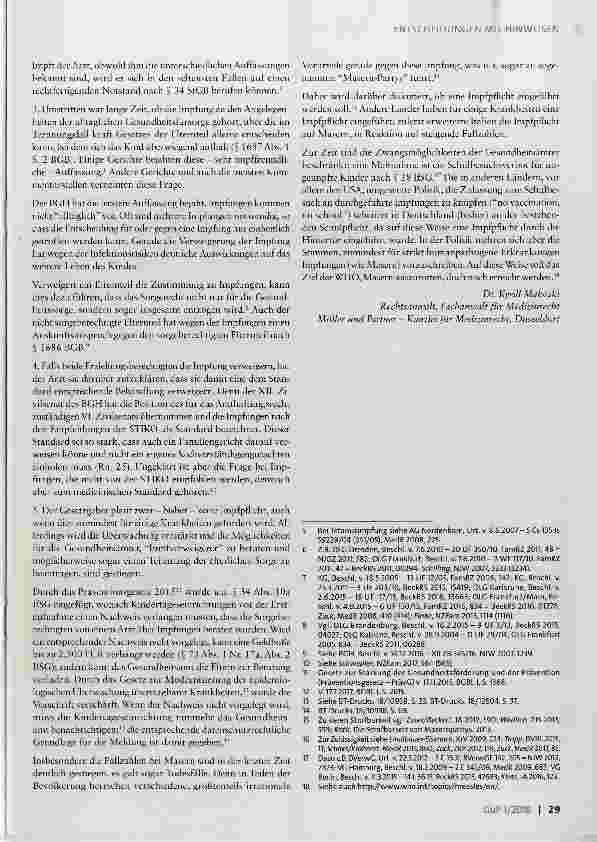 Vorschauseite 2: Schutzimpfungen und Sorgerecht