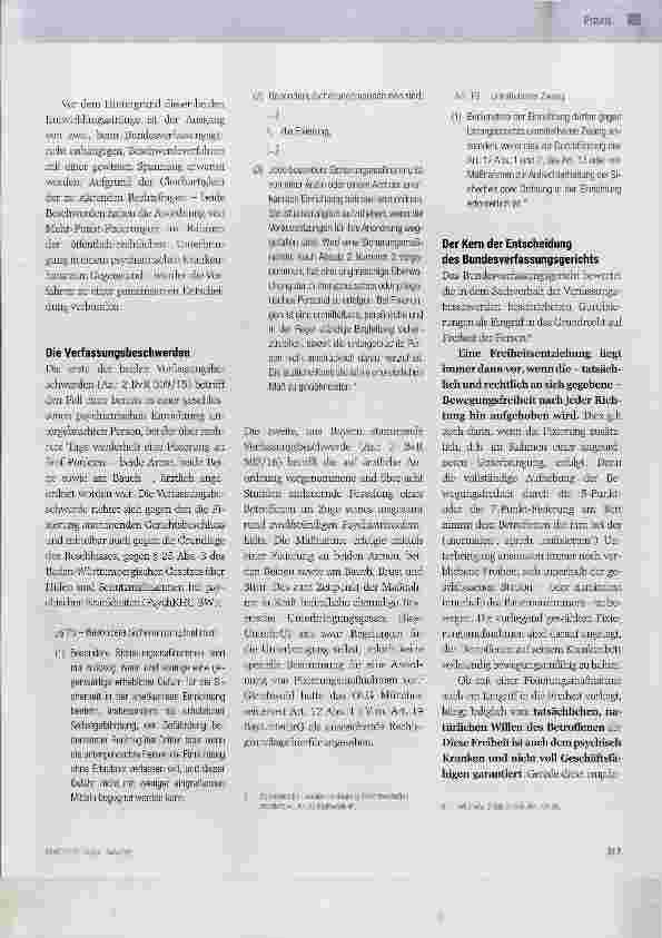 Vorschauseite 2: Bundesverfassungsgericht verschärft Regeln zur Zwangsfixierung