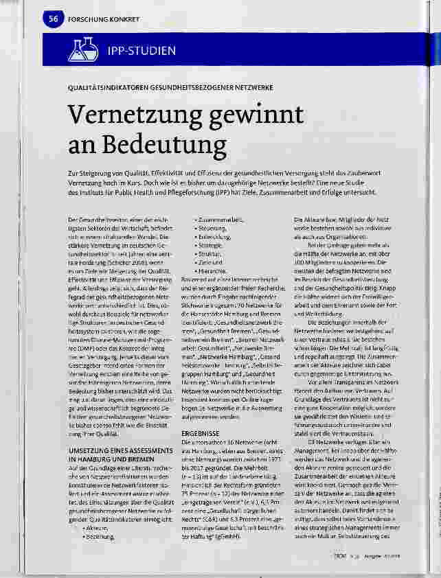 Vorschauseite 1: Vernetzung gewinnt an Bedeutung