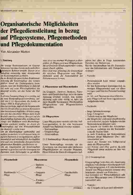 Vorschauseite 1: Organisatorische Möglichkeiten der Pflegedienstleitung in Bezug auf Pflegesysteme, Pflegemethoden und Pflegedokumentation
