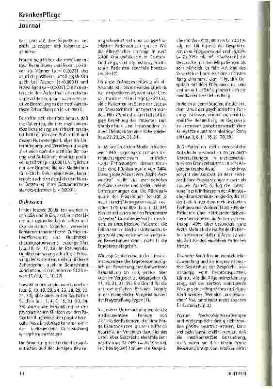 Vorschauseite 3: Wie Patienten im psychiatrischen Krankenhaus selbst über die medikamentöse Behandlung urteilen