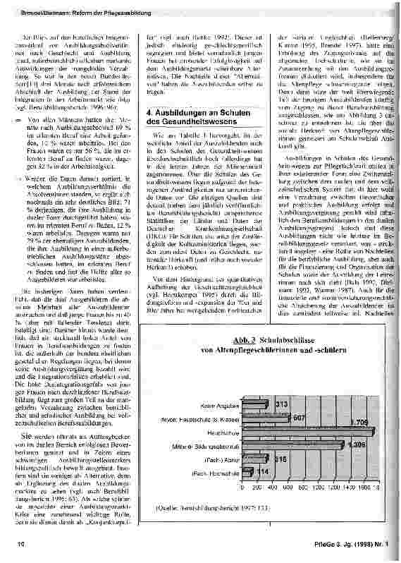 Vorschauseite 4: Reform der Pflegeausbildung Versuch einer Standortbestimmung im Bildungssystem - Zur Reformdiskussion aus bildungsstrukturellem und geschlechtsspezifischem Blickwinkel