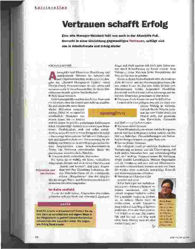 Vorschauseite 1: Vertrauen schafft Erfolg
