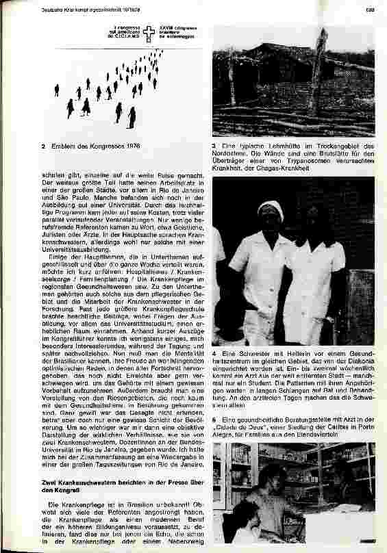 Vorschauseite 2: Krankenpflege in Brasilien Südamerikanischer Krankenpflegekongreß in Rio de Janeiro 1976