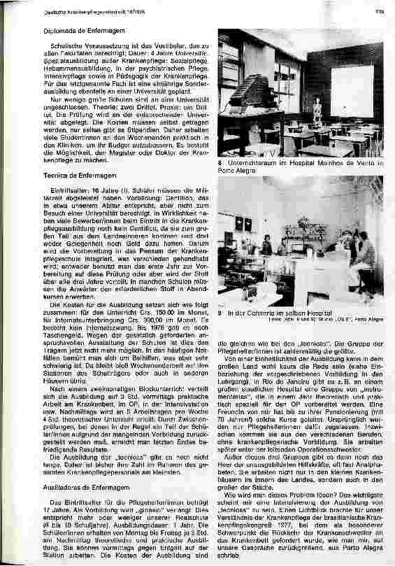 Vorschauseite 4: Krankenpflege in Brasilien Südamerikanischer Krankenpflegekongreß in Rio de Janeiro 1976