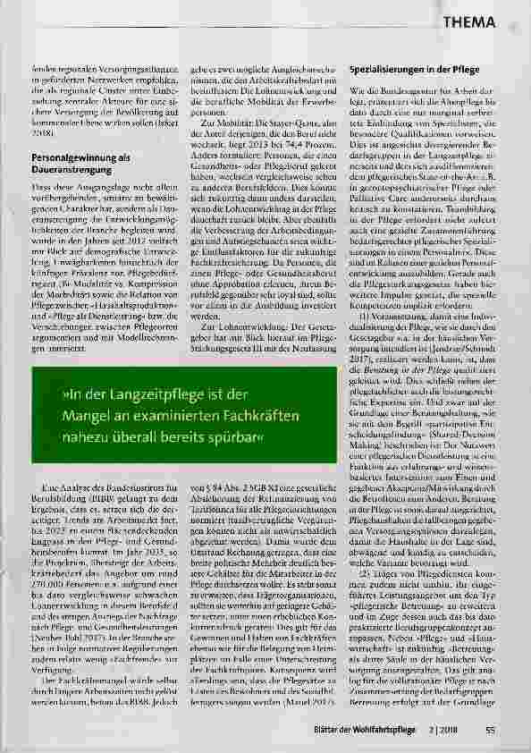 Vorschauseite 2: Was tun gegen den Fachkräftemangel in der Pflege?