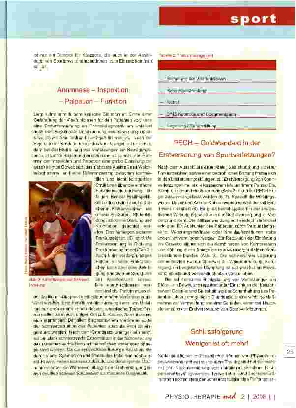 Vorschauseite 3: Physiotherapeutische Notfallversorgung von Freizeitsportlern