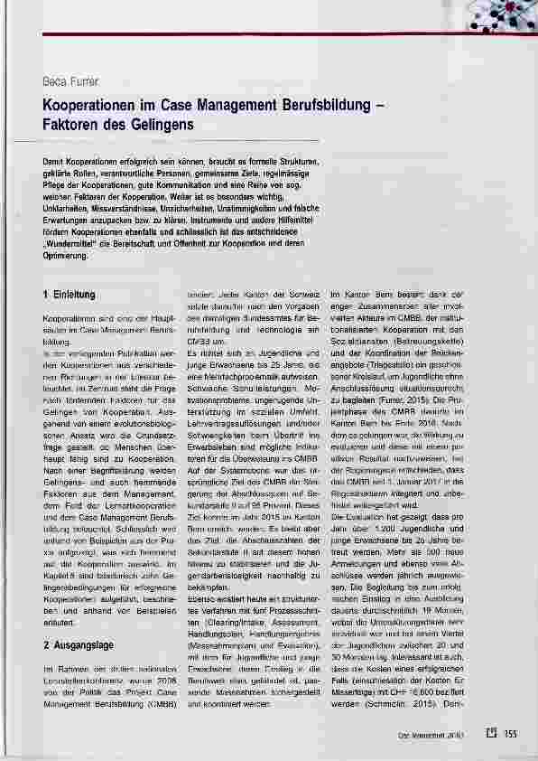 Vorschauseite 1: Kooperationen im Case Management Berufsbildung Faktoren des Gelingens