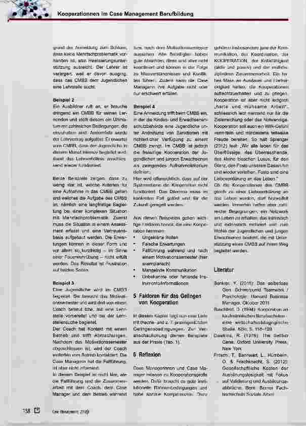 Vorschauseite 4: Kooperationen im Case Management Berufsbildung Faktoren des Gelingens