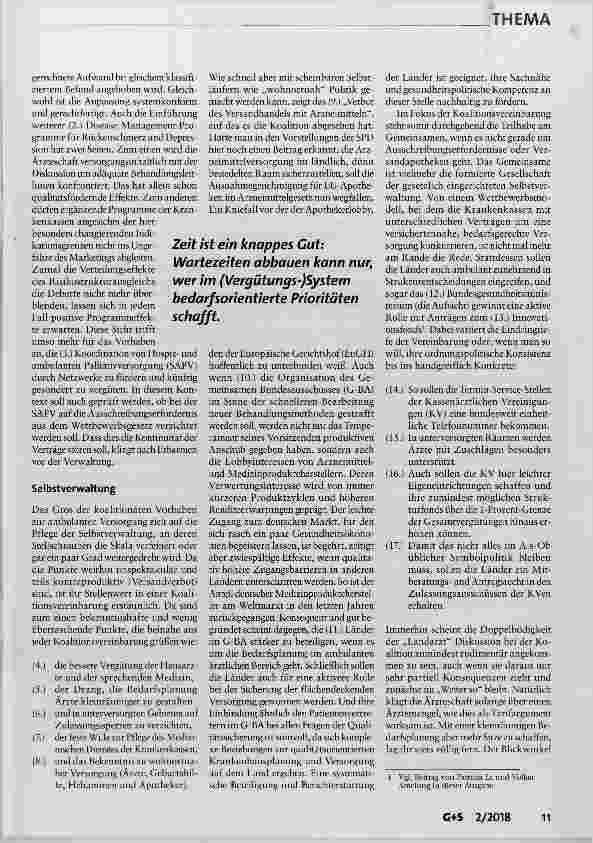 Vorschauseite 2: Ambulante Versorgung: Wartezeiten auf Reformen